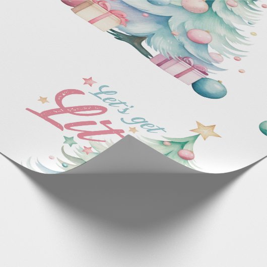 Aquarell Lasse Weihnachtsbaum erhalten Geschenkpapier (Ecke)