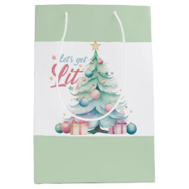 Aquarell Lasse Weihnachtsbaum erhalten Mittlere Geschenktüte