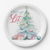 Aquarell Lasse Weihnachtsbaum erhalten Pappteller (Vorderseite)