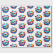 Aquarell Lassen Sie uns das Weltdesign erleben Geschenkpapier (Flach)