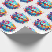 Aquarell Lassen Sie uns das Weltdesign erleben Geschenkpapier (Ecke)