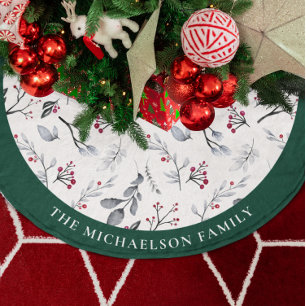 Aquarell-Laub personalisiert Polyester Weihnachtsbaumdecke
