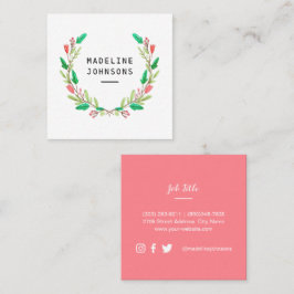 Aquarell-Laub Quadratische Visitenkarte