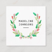 Aquarell-Laub Quadratische Visitenkarte (Vorderseite)