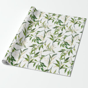 Aquarell-Laubgrün Geschenkpapier