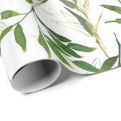 Aquarell-Laubgrün Geschenkpapier (Rolleneckpunkt)