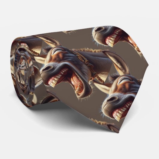 Aquarell Laughing Donkey Burro Art Krawatte (Gerollt)