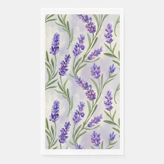 Aquarell-Lavendel-Blumen nahtloses Muster Serviette (Vorderseite)