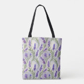 Aquarell-Lavendel-Blumen nahtloses Muster Tasche (Rückseite)