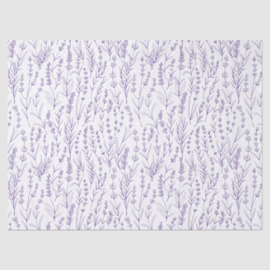 Aquarell-Lavendel-Blumen  Seidenpapier (Vorderseite)