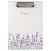 Aquarell-Lavendel-Blumen-Violette Klemmbrett (Vorderseite)