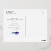 Aquarell Lavendel Blumengarten Save the Date Folie Einladungspostkarte (Rückseite)