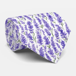 Aquarell-Lavendel-Blumenmuster Krawatte