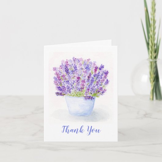 Aquarell-Lavendel-Blumenpflanze DANKE (Vorderseite)