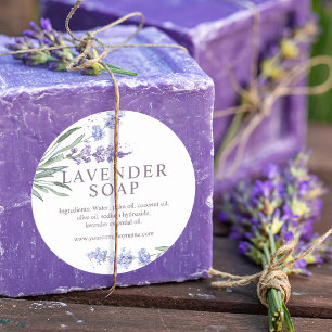 Aquarell-Lavendel-Blumenseife Runder Aufkleber