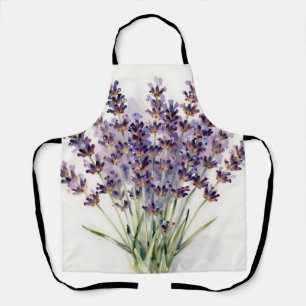 Aquarell-Lavendel-Blumenstrauß Floral Schürze