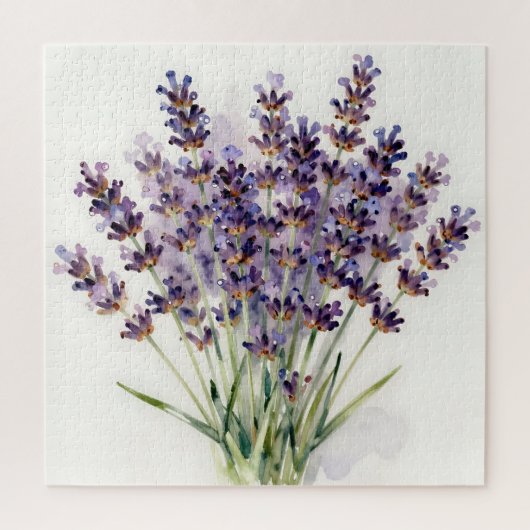 Aquarell-Lavendel-Blumenstrauß Puzzle (Vertikal)