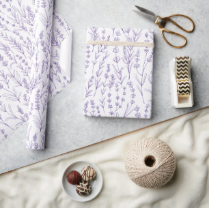 Aquarell-Lavendel-Blumenverpackungspapier Geschenkpapier