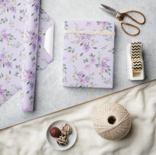 Aquarell-Lavendel-Blumenverpackungspapier Geschenkpapier