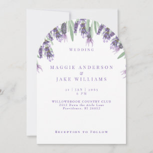 Aquarell-Lavendel-Bogen-Hochzeit Einladung
