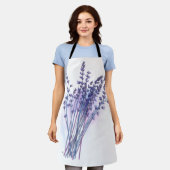 Aquarell-Lavendel-Bündel-Frühlings-Schürze Schürze (Getragen)