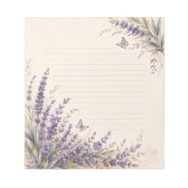 Aquarell-Lavendel-Cottage-Garten-Linien Notizblock