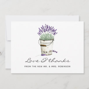 Aquarell-Lavendel-Hochzeit Dankeskarte