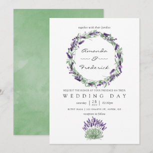 Aquarell-Lavendel-Hochzeitseinladung Einladung