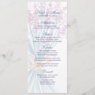 Aquarell-Lavendel-Hochzeitsmenükarte Menükarte