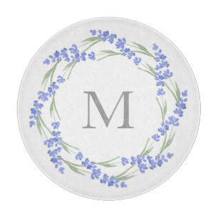 Aquarell-Lavendel-Kranz  Schneidebrett