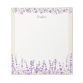 Aquarell-Lavendel-Lila-Rahmen-Notizbuch Notizblock (Vorderseite)