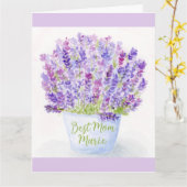 Aquarell-Lavendel-Muttertags-Grußkarte Karte (Gelbe Blume)