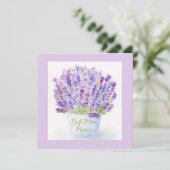 Aquarell-Lavendel-Muttertags-Grußkarte Karte (Stehend Vorderseite)