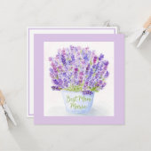 Aquarell-Lavendel-Muttertags-Grußkarte Karte (Vorderseite/Rückseite Beispiel)