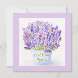 Aquarell-Lavendel-Muttertags-Grußkarte Karte