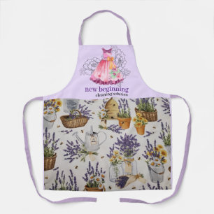 Aquarell-Lavendel-Reinigungsdienst-Schürzen-Design Schürze