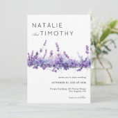 Aquarell-Lavendel-Rustikale-Boho-Botanische-Hochze Einladung (Stehend Vorderseite)