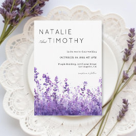 Aquarell-Lavendel-Rustikale-Boho-Botanische-Hochze Einladung