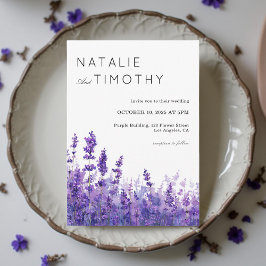 Aquarell-Lavendel-Rustikale-Boho-Botanische-Hochze Einladung