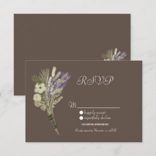 Aquarell-Lavendel-Rustikale Botanik Florale RSVP Einladung
