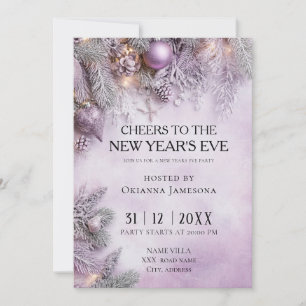 Aquarell-Lavendel-Silvesterparty Einladung