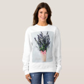 Aquarell-Lavendel-Sträußchen-Sweatshirt Sweatshirt (Vorne ganz)