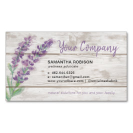 Aquarell-Lavendel und Holz-ätherisches Öl Magnetische Visitenkarte