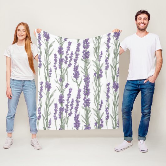 Aquarell-Lavendelblüten Fleecedecke (Beispiel)