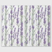Aquarell-Lavendelblüten Geschenkpapier (Flach)