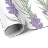 Aquarell-Lavendelblüten Geschenkpapier (Rolleneckpunkt)