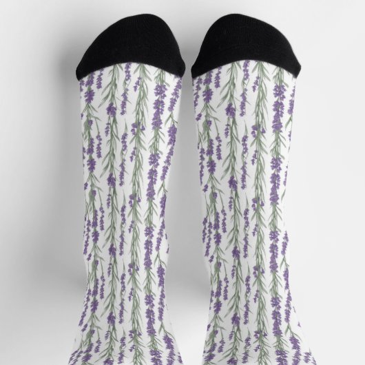 Aquarell-Lavendelblüten Socken (Oben)