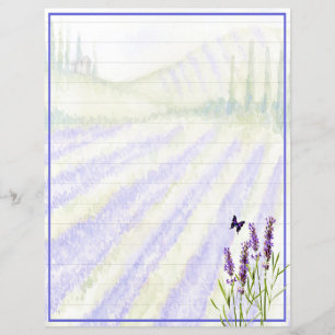 Aquarell-Lavendelfeld