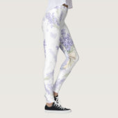 Aquarell-Lavendelgarten-Muster Leggings (Rechts)