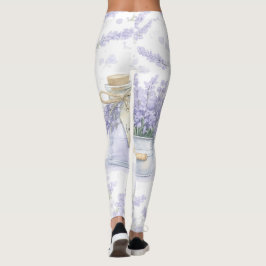 Aquarell-Lavendelgarten-Muster Leggings